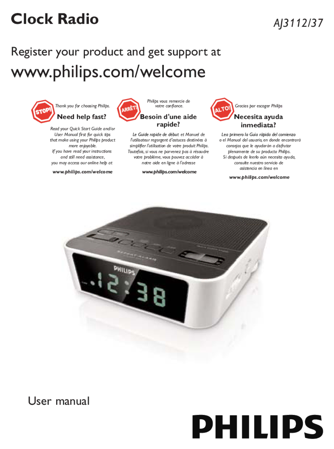 Philips AJ3112/37 user manual Clock Radio 