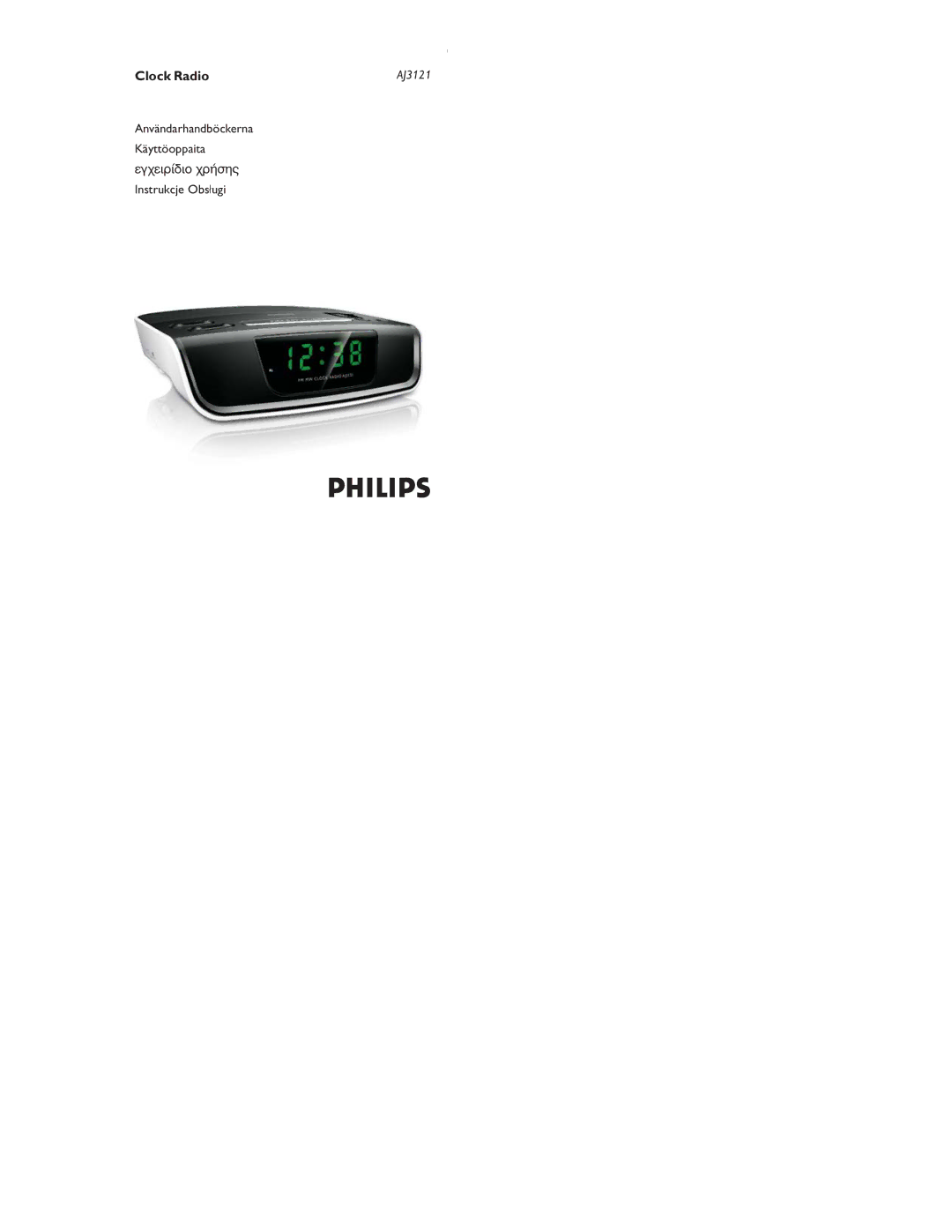 Philips AJ3121 manual Clock Radio 