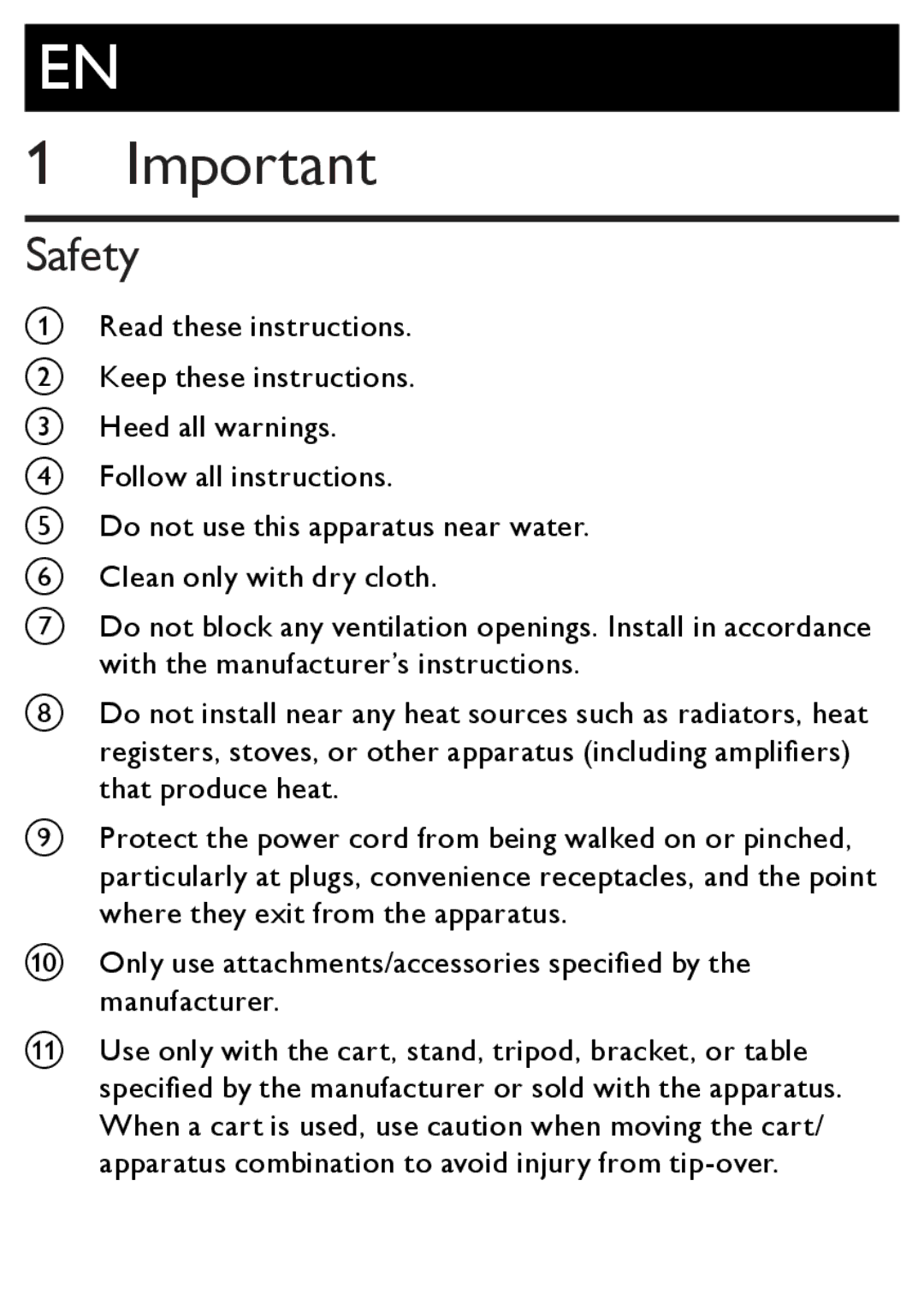 Philips AJ3138/12 user manual Safety 