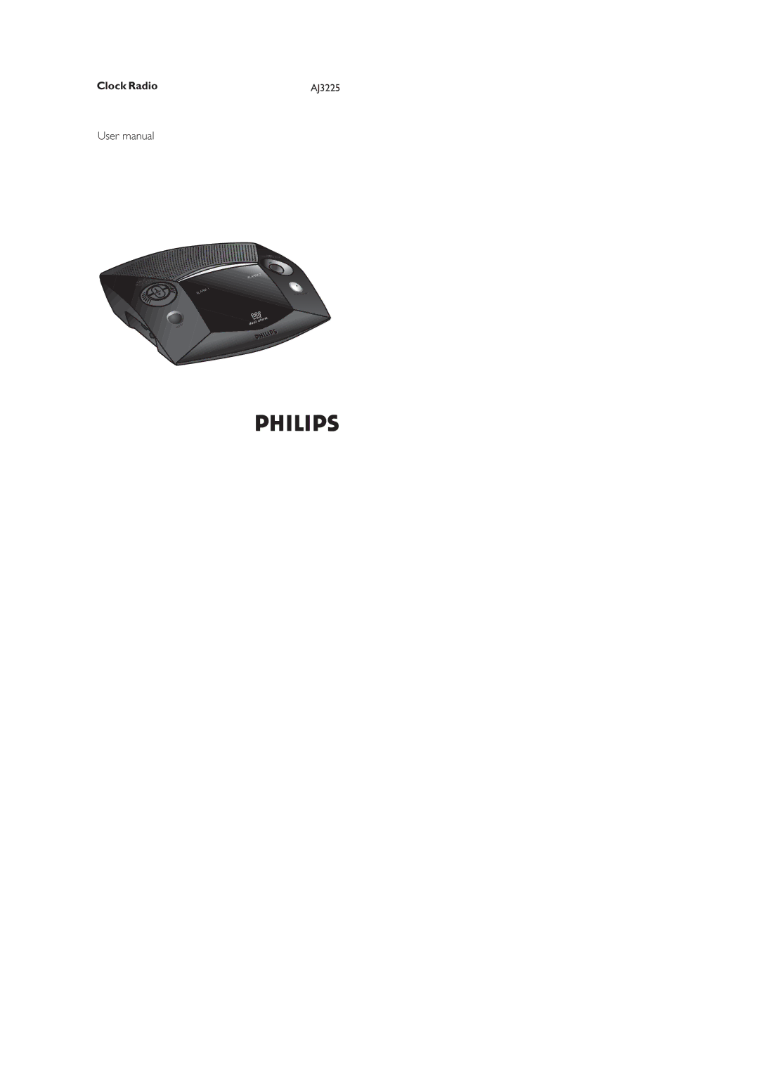 Philips AJ3225 user manual Clock Radio 