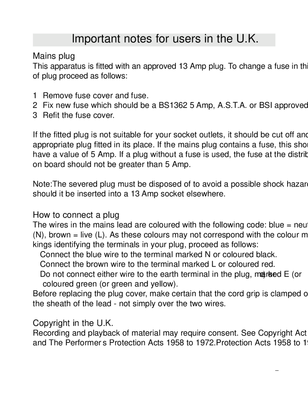 Philips AJ3231/05 user manual Refit the fuse cover, Coloured green or green and yellow 