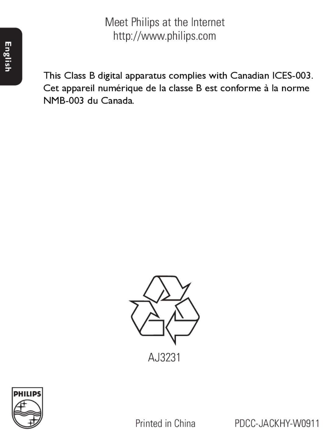 Philips AJ3231/37 user manual 