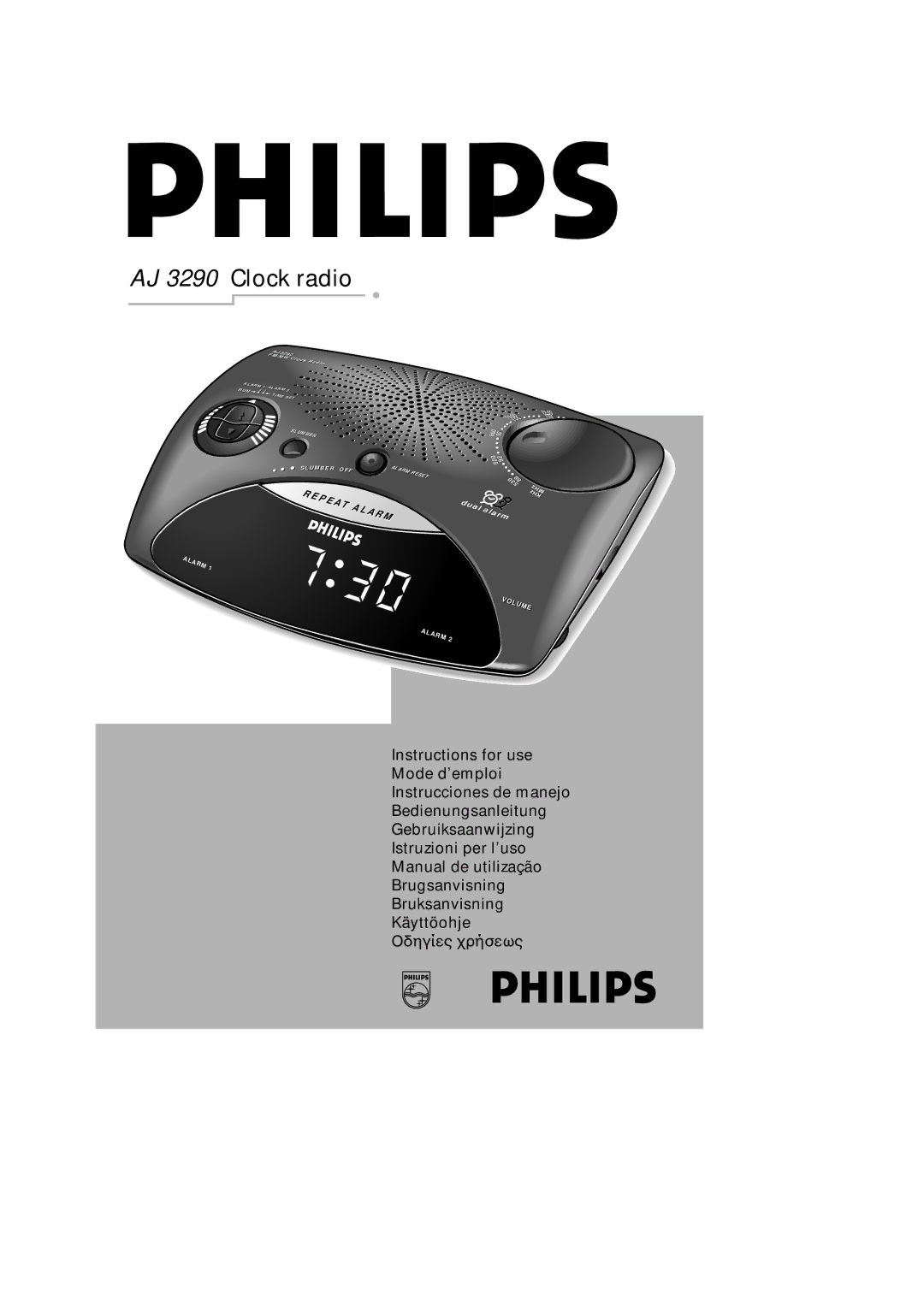 Philips AJ3290/04 manual AJ 3290 Clock radio 