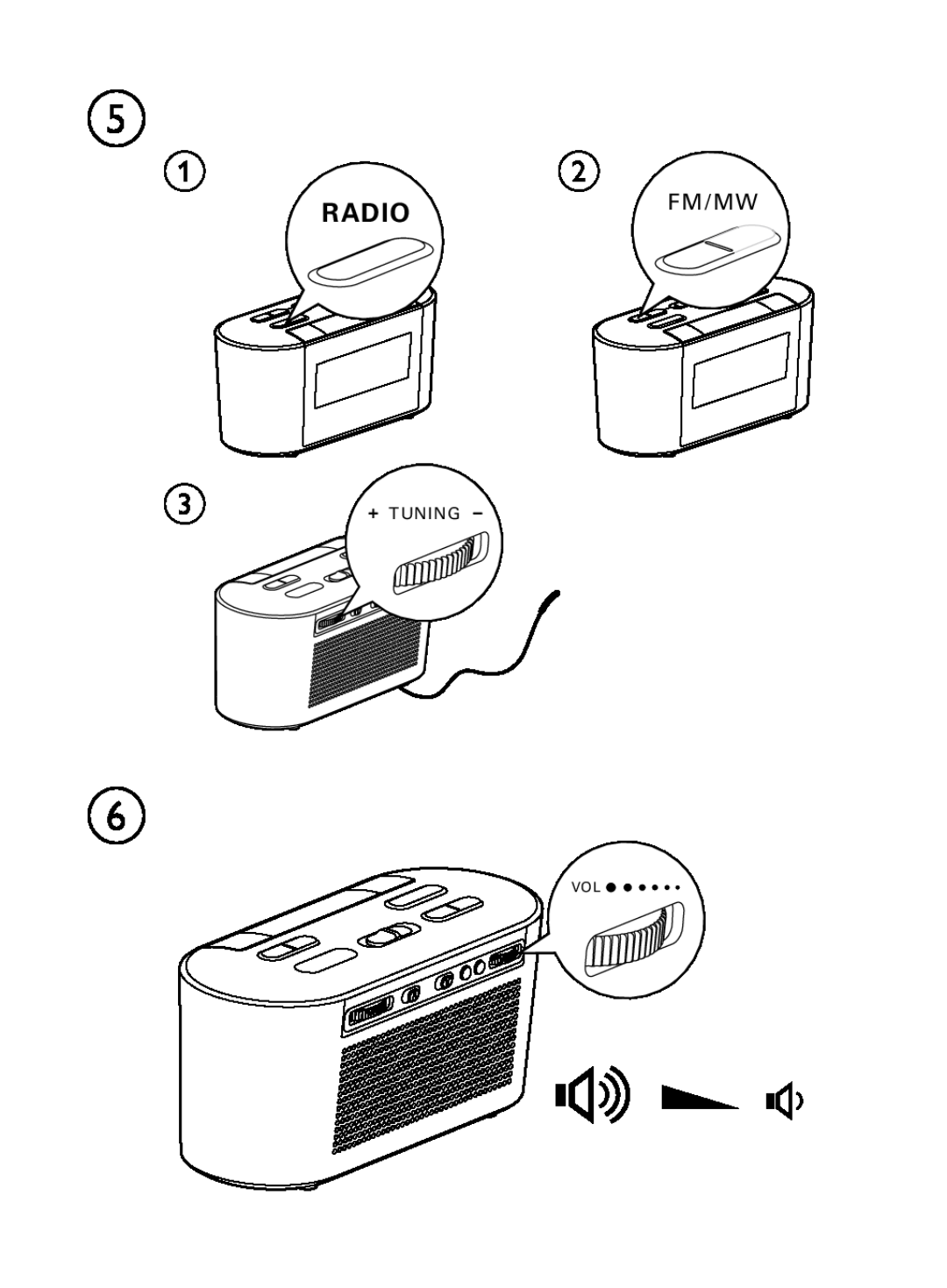 Philips AJ3500 user manual Radiofm/Mw, Tuning 