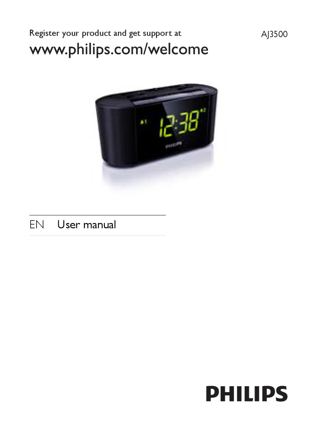 Philips AJ3500 user manual Register your product and get support at 