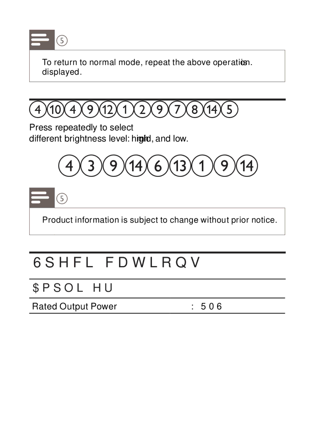 Philips AJ3500 user manual Product information, Adjust display brightness, Specifications 