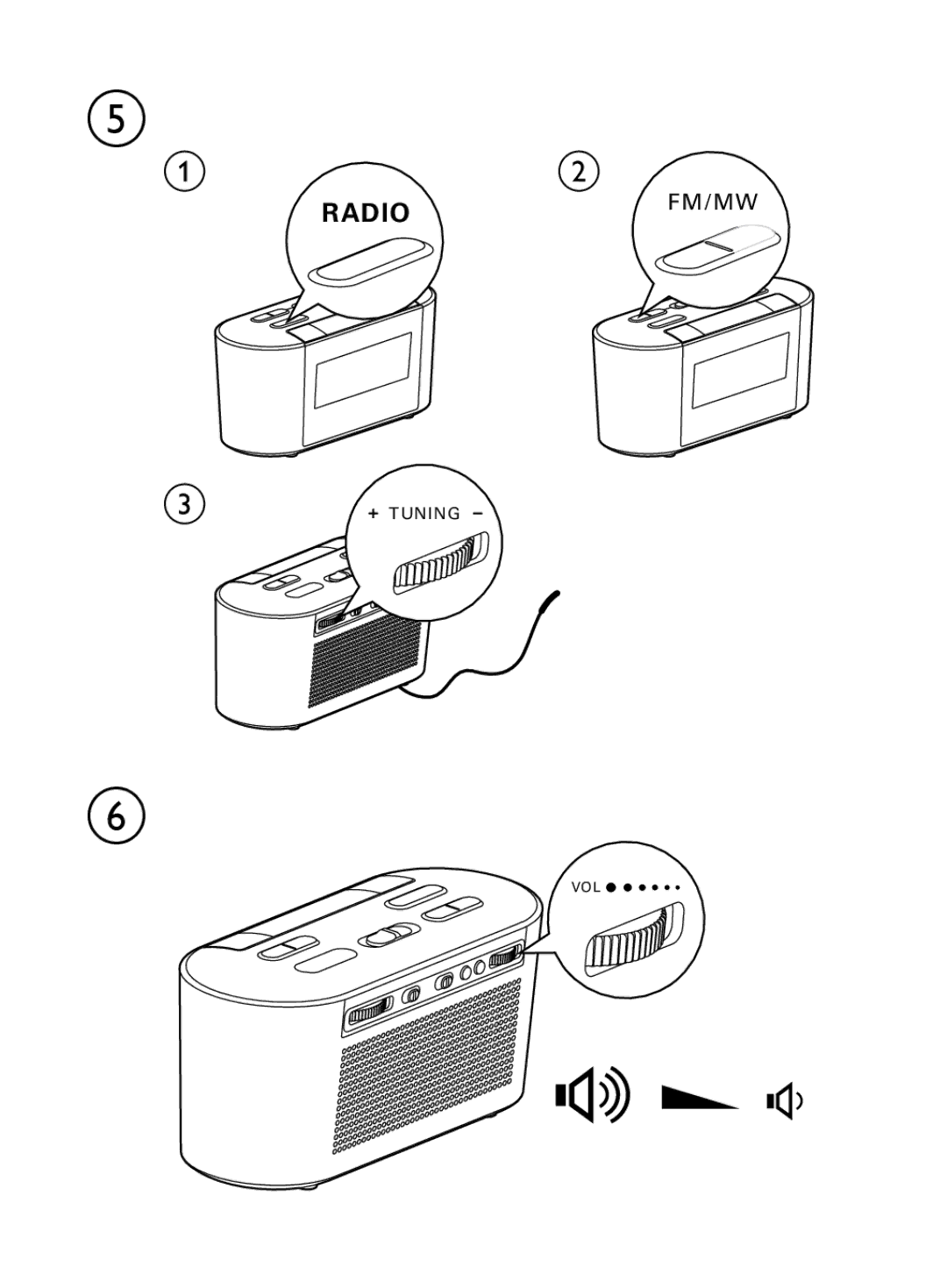 Philips AJ3500 user manual Radiofm/Mw 