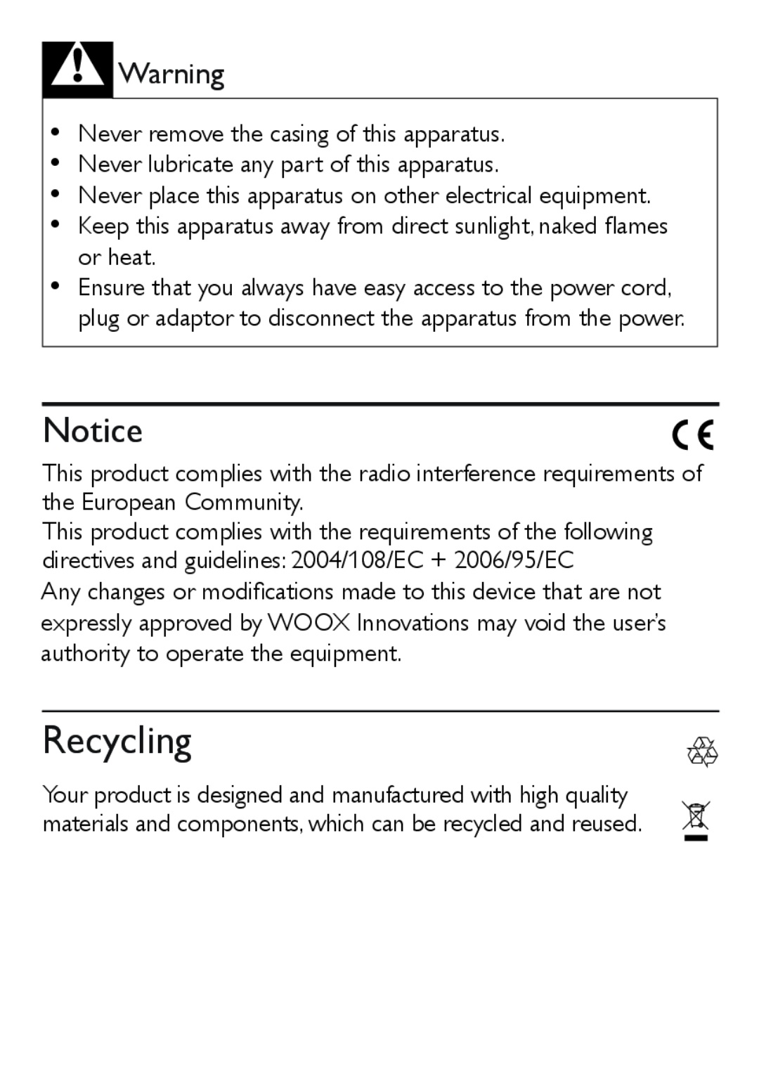 Philips AJ3551 user manual Recycling 