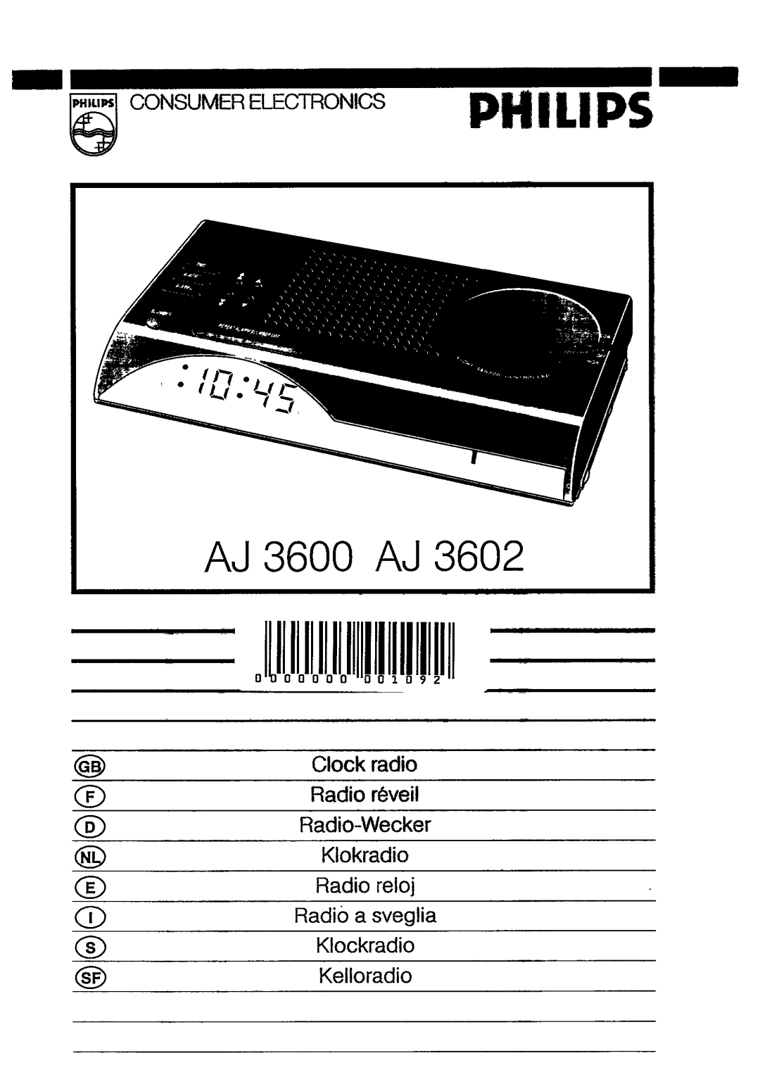 Philips AJ3602/05, AJ3600/05 manual 