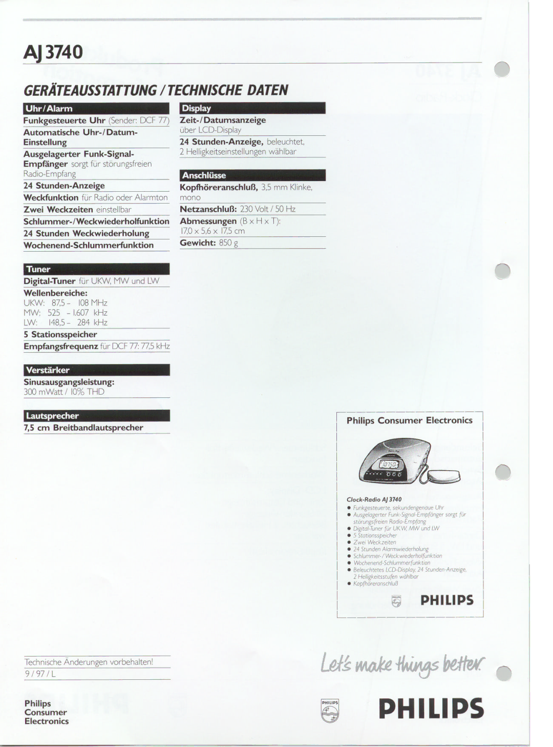 Philips AJ3740/00 manual 