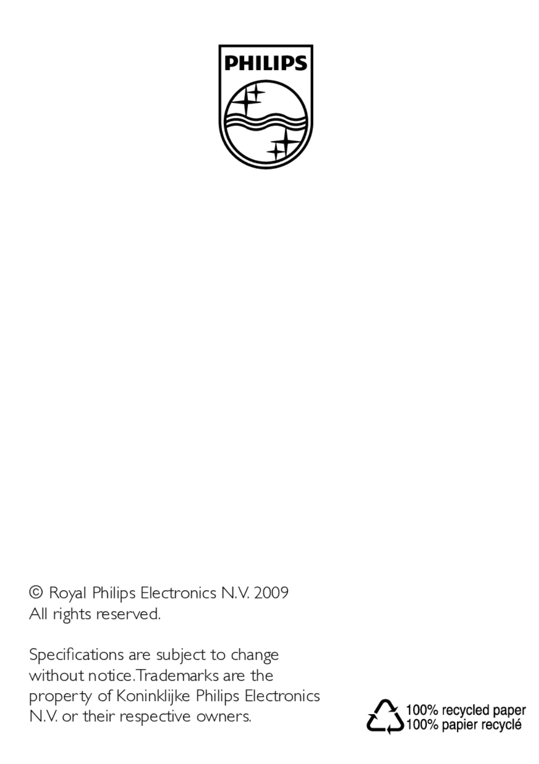 Philips AJ4200/79 user manual Royal Philips Electronics N.V All rights reserved 