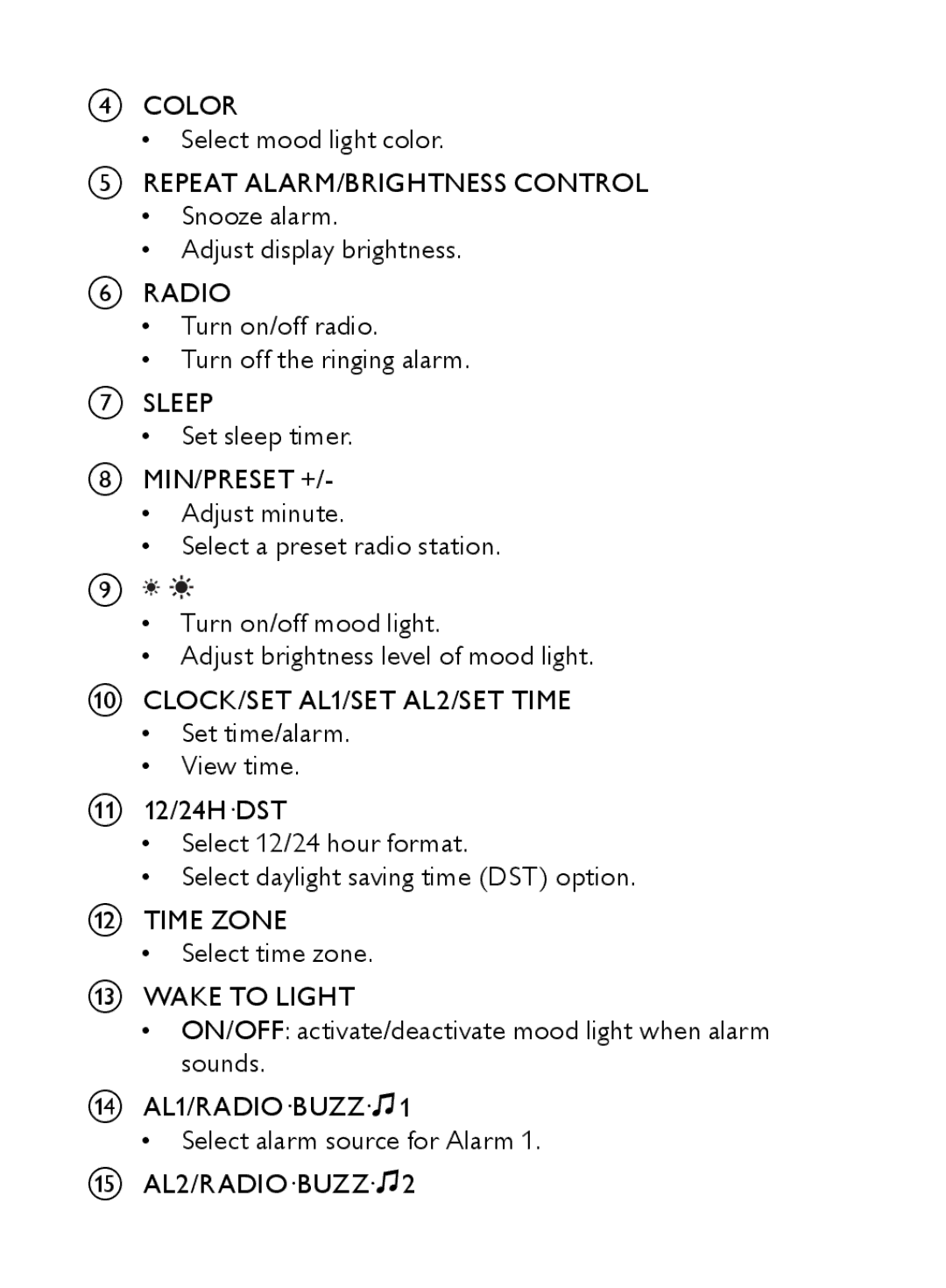 Philips AJ5000 user manual Color 