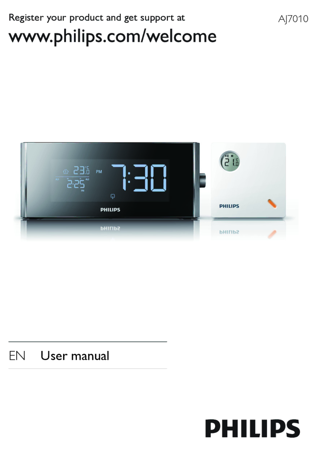 Philips AJ7010 user manual Register your product and get support at 