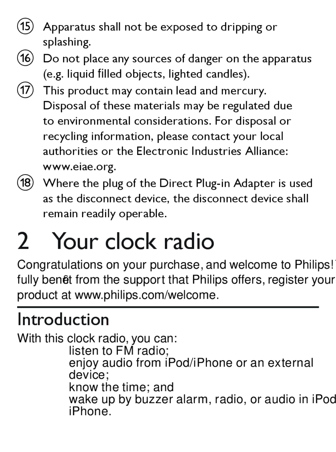 Philips AJ7030D user manual Your clock radio, Introduction 