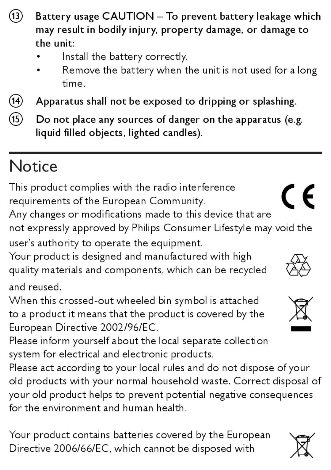 Philips AJB1002/79 user manual User’s authority to operate the equipment 