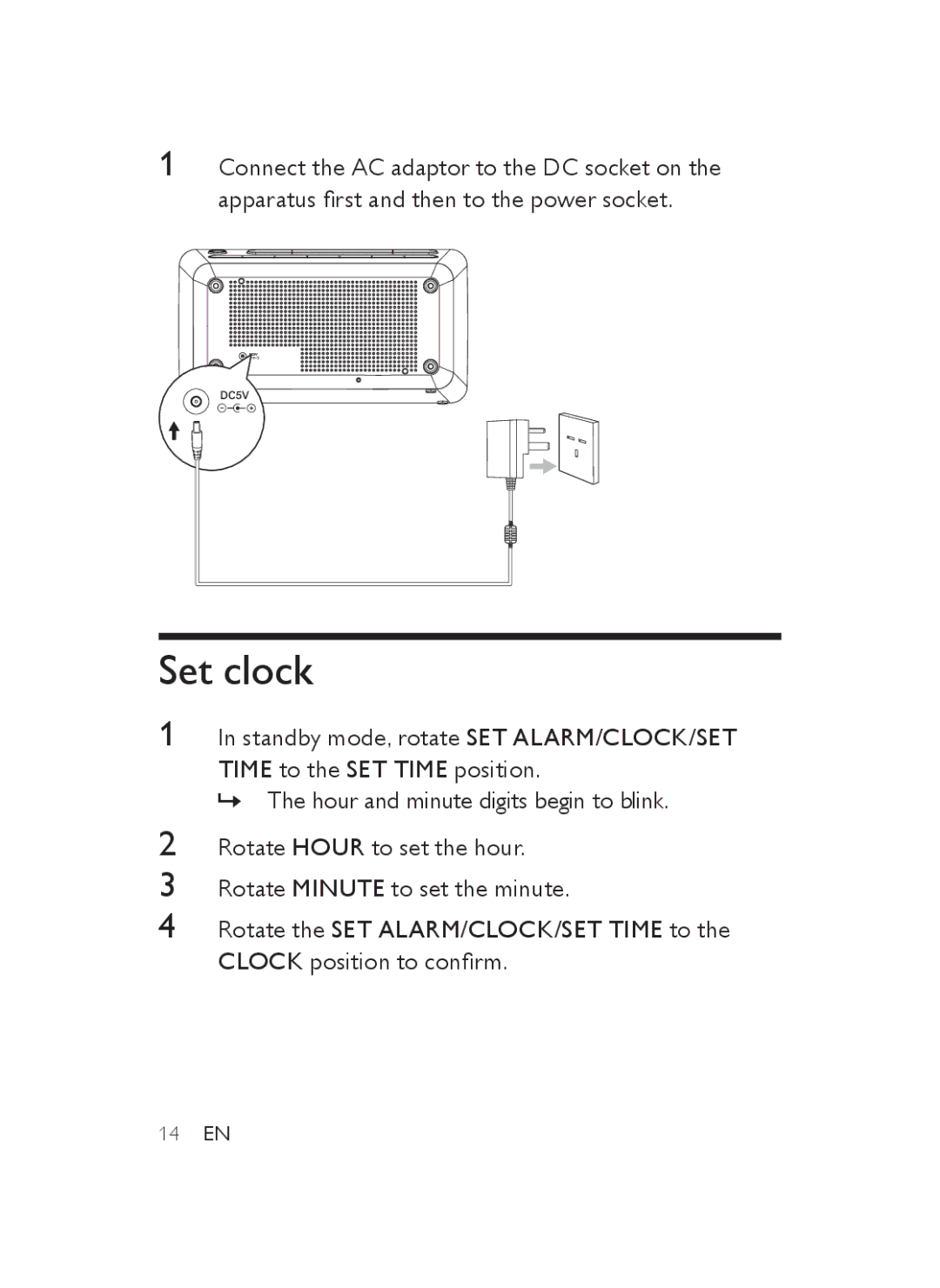 Philips AJB3552/05 user manual Set clock 