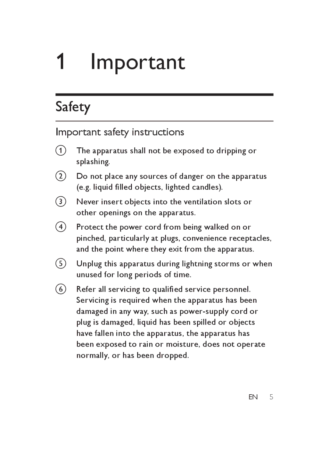 Philips AJB3552/05 user manual Safety, Important safety instructions 