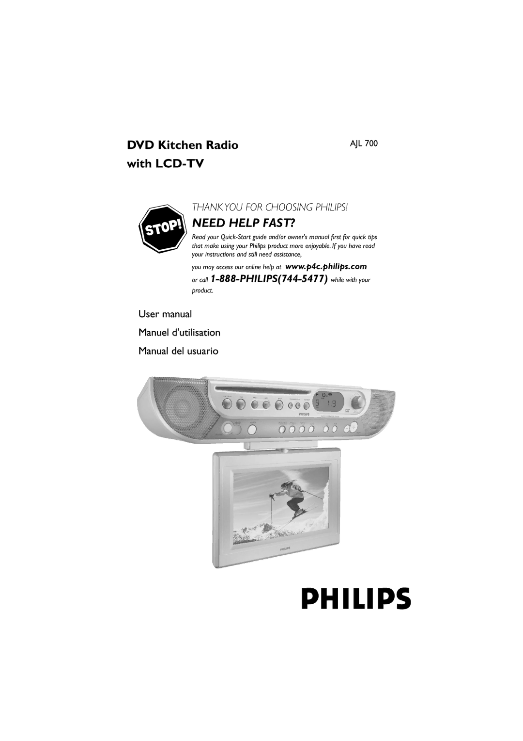 Philips AJL700 quick start DVD Kitchen Radio With LCD-TV, Need Help FAST? 