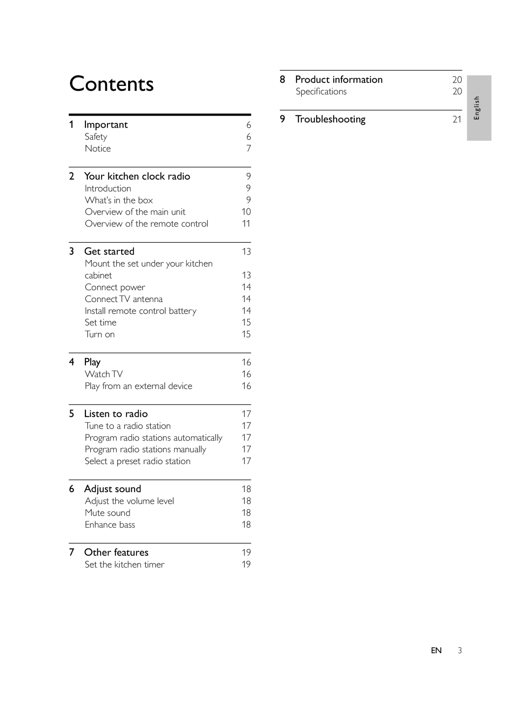 Philips AJL750/37 user manual Contents 