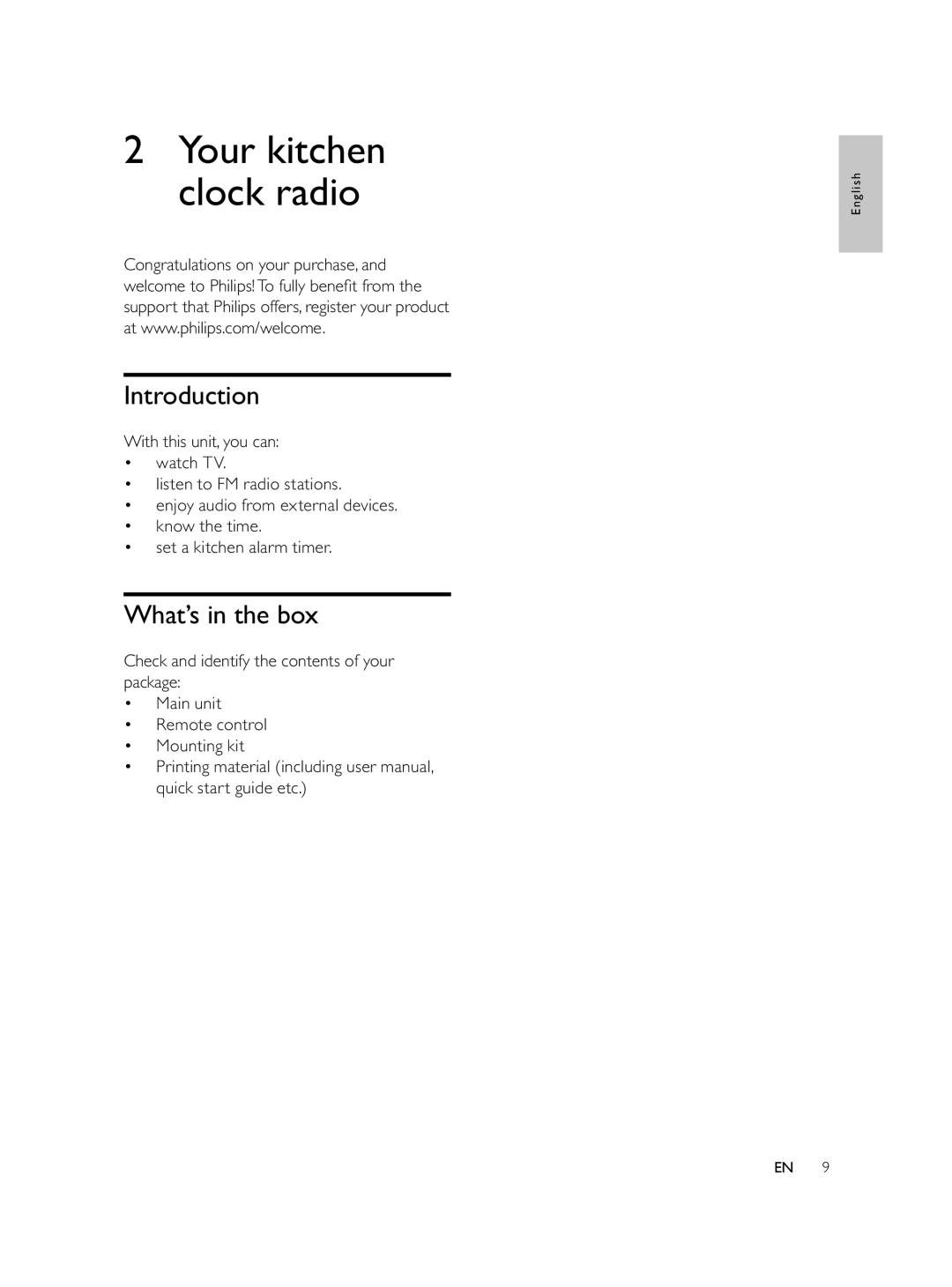 Philips AJL750/37 user manual Introduction, What’s in the box 