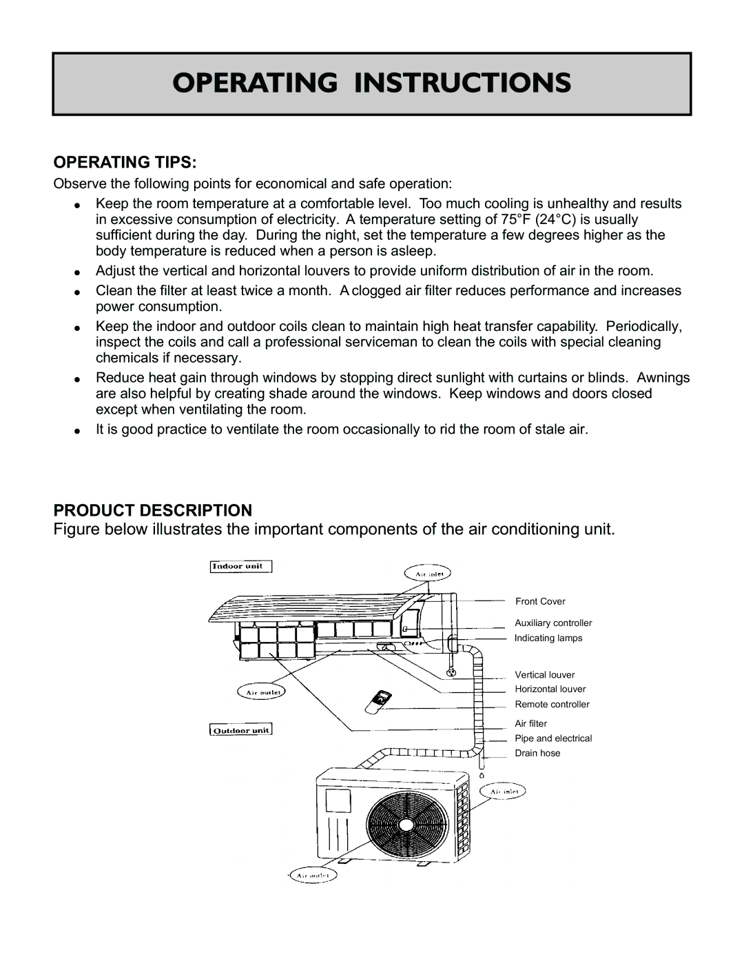 Philips AMC 60, AMW, AMC 45, AMC Series, AMC 30, AMC 25 installation instructions Operating Tips, Product Description 