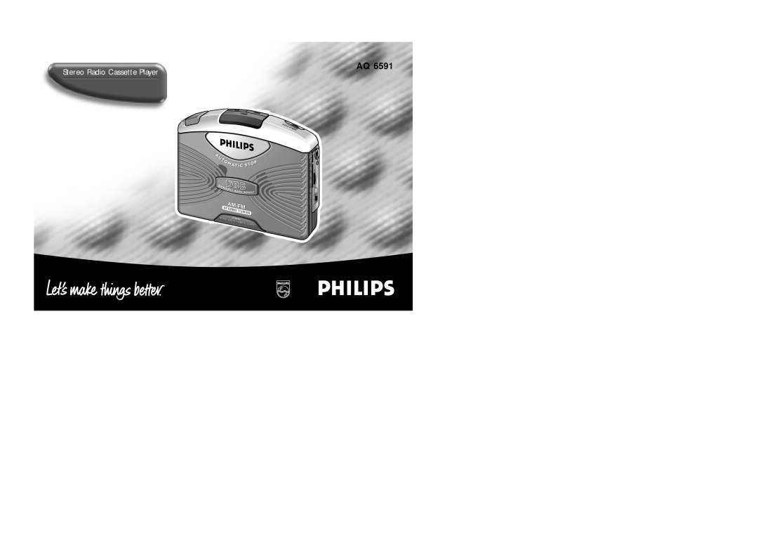Philips AQ 6591/14 manual Stereo Radio Cassette Player, Ss Am/Fmam/Fm, Tteerr, Nneerr, Eeoo Ttuu, Radioradio, AAQQ66559911 