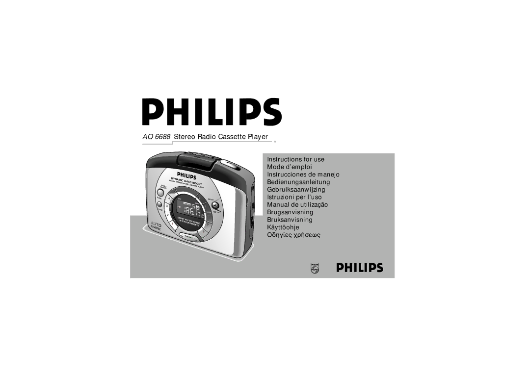 Philips manual AQ 6688 Stereo Radio Cassette Player 