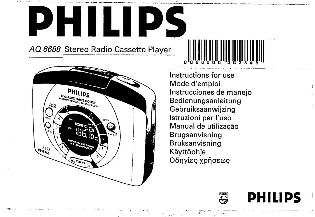 Philips AQ 6688/01 manual 
