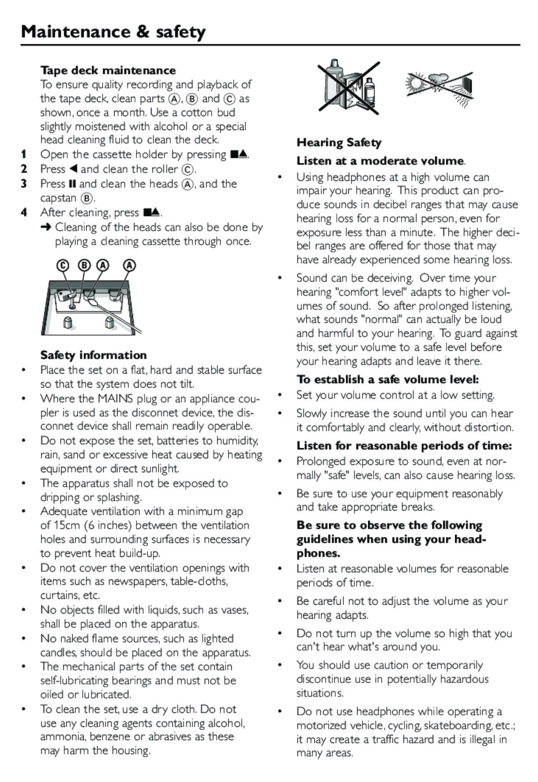 Philips AQ414 user manual Maintenance & safety 