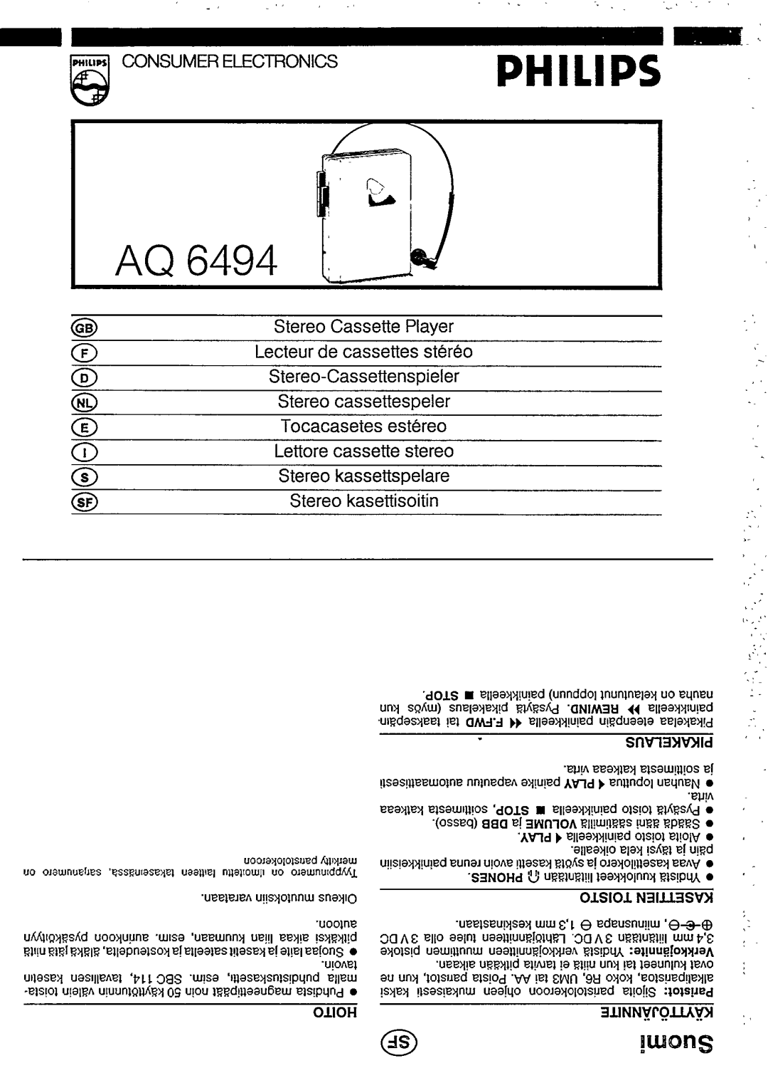 Philips AQ6494 manual 