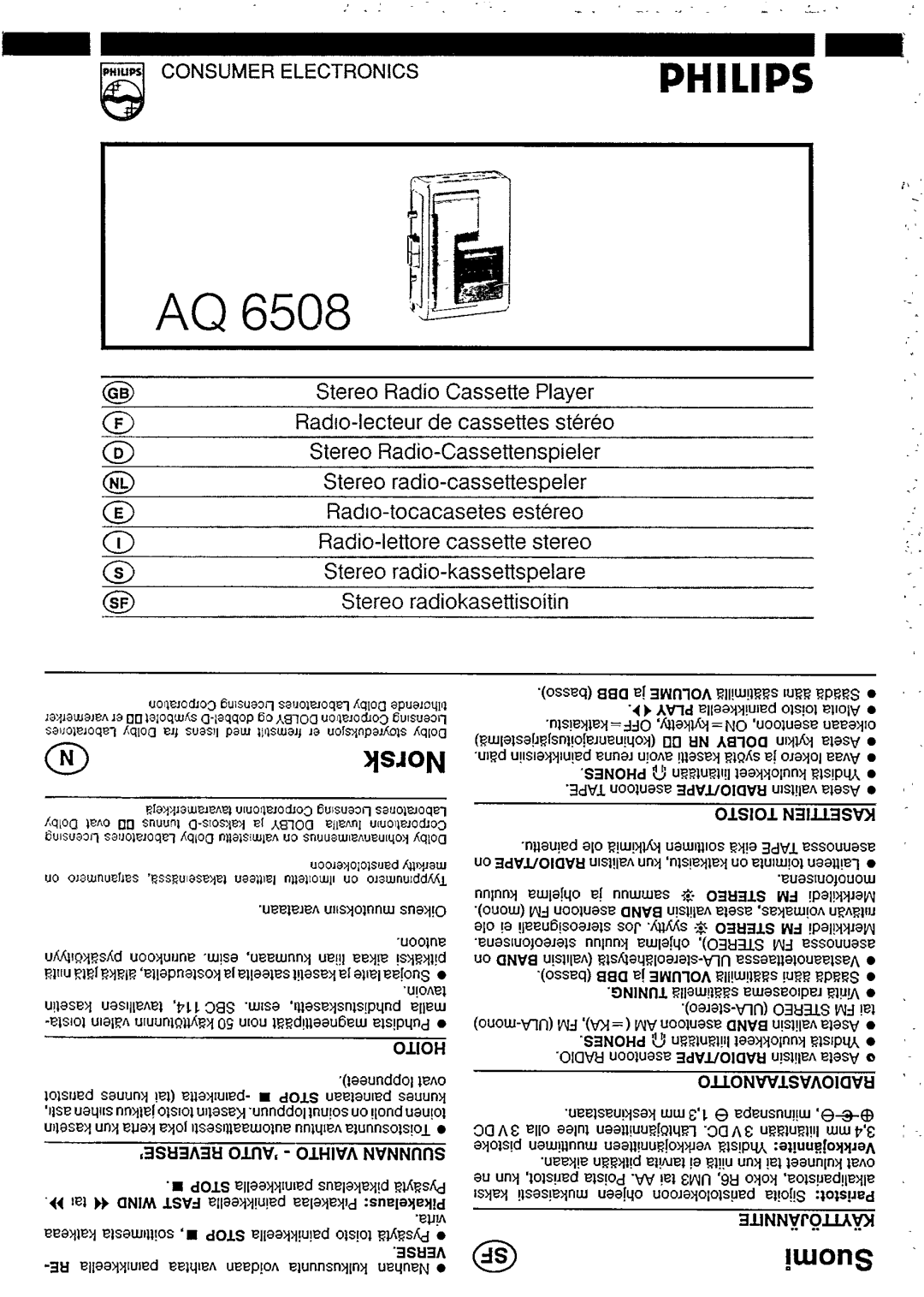 Philips AQ6508 manual 