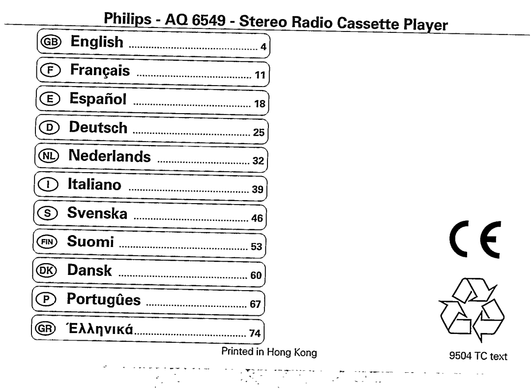 Philips AQ6549 manual 