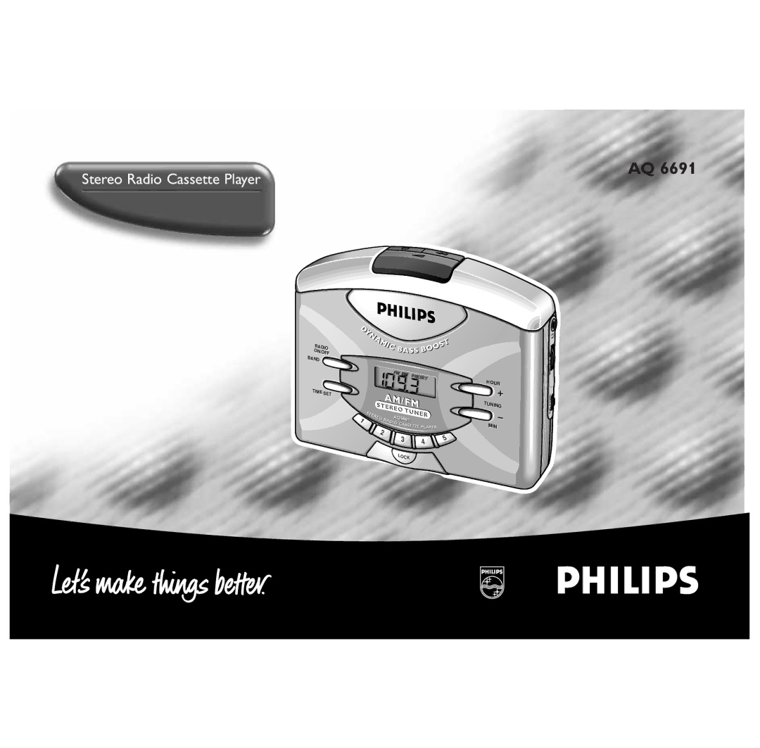 Philips AQ6691/00 manual Stereo Radio Cassette Player 