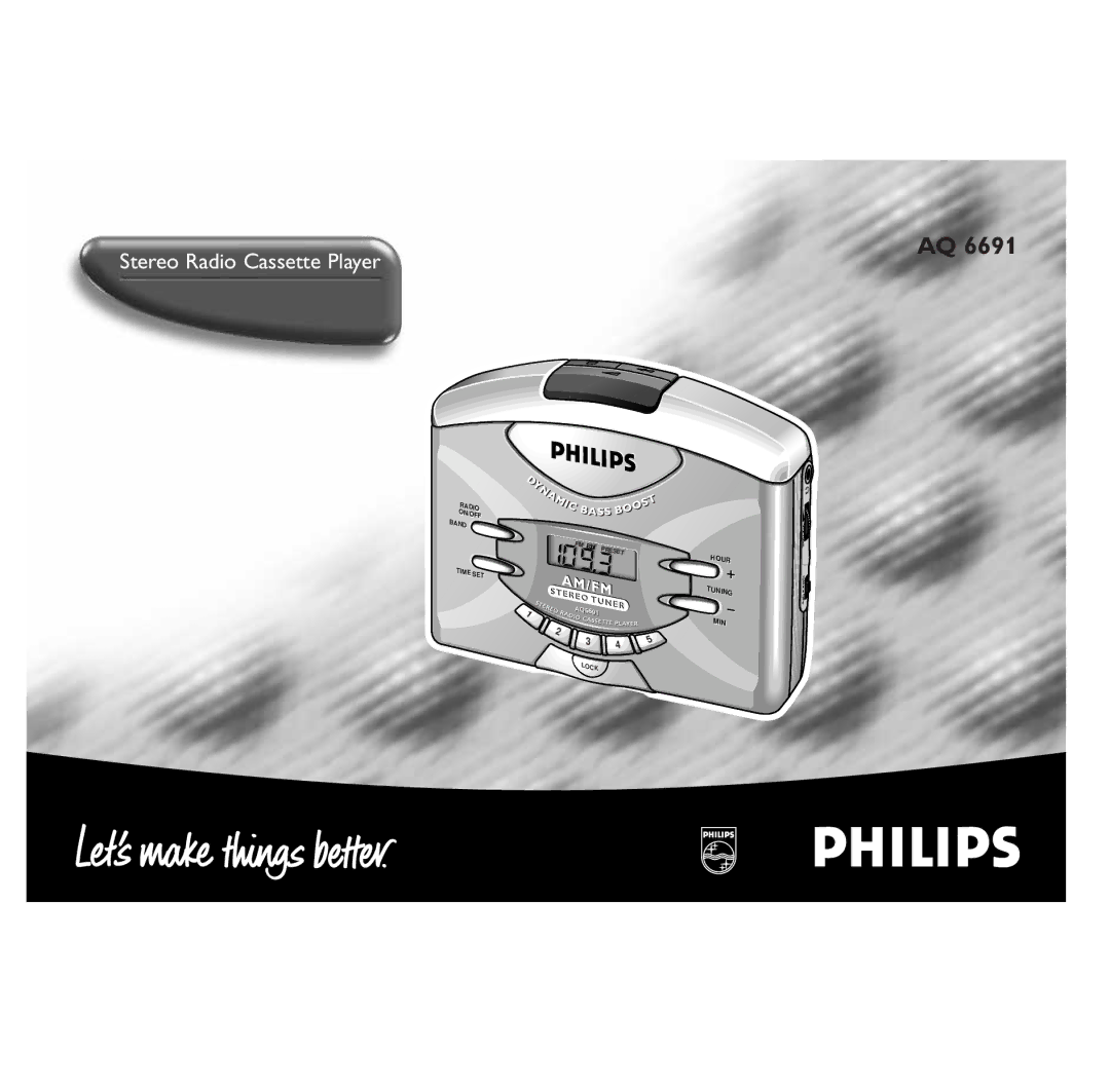 Philips AQ6691/01Z manual Stereo Radio Cassette Player 