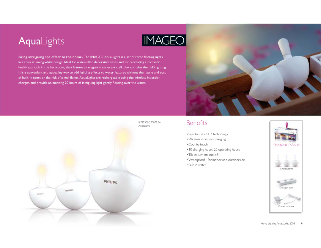 Philips AquaLights manual Benefits 