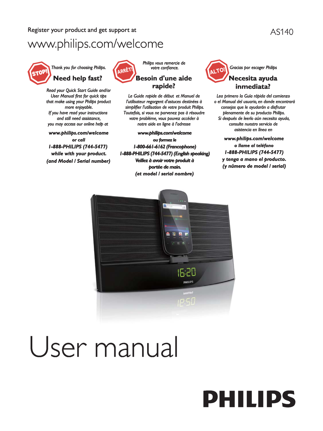 Philips AS140 user manual User manual 