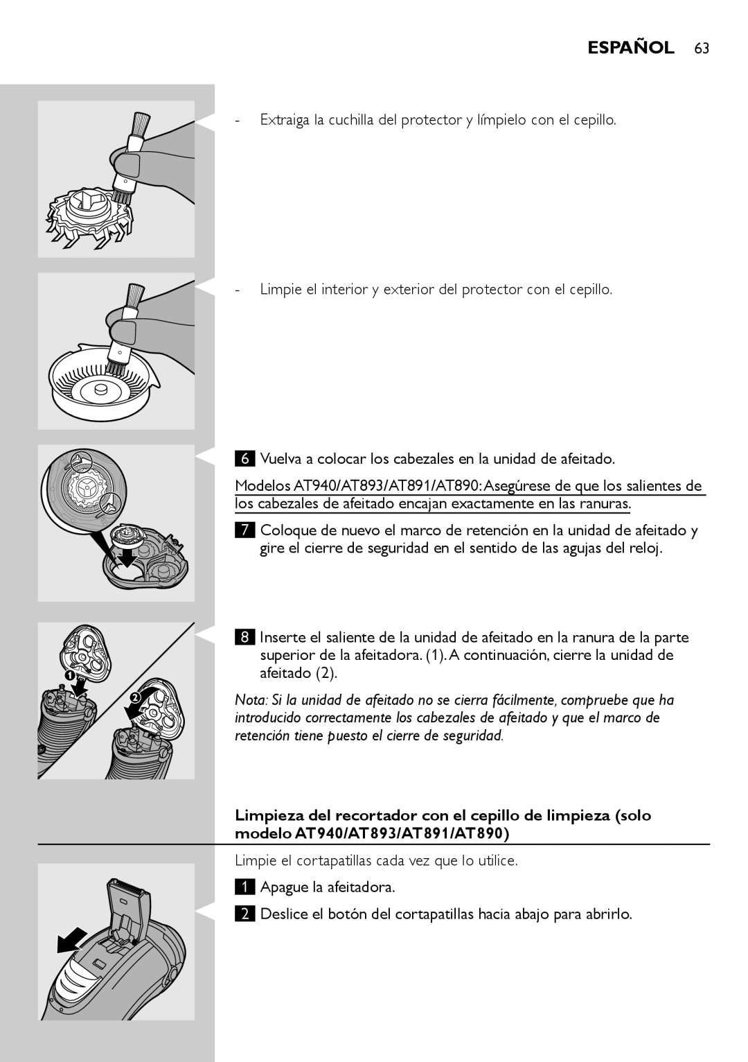 Philips AT700, AT751, AT800, AT754 manual Español 