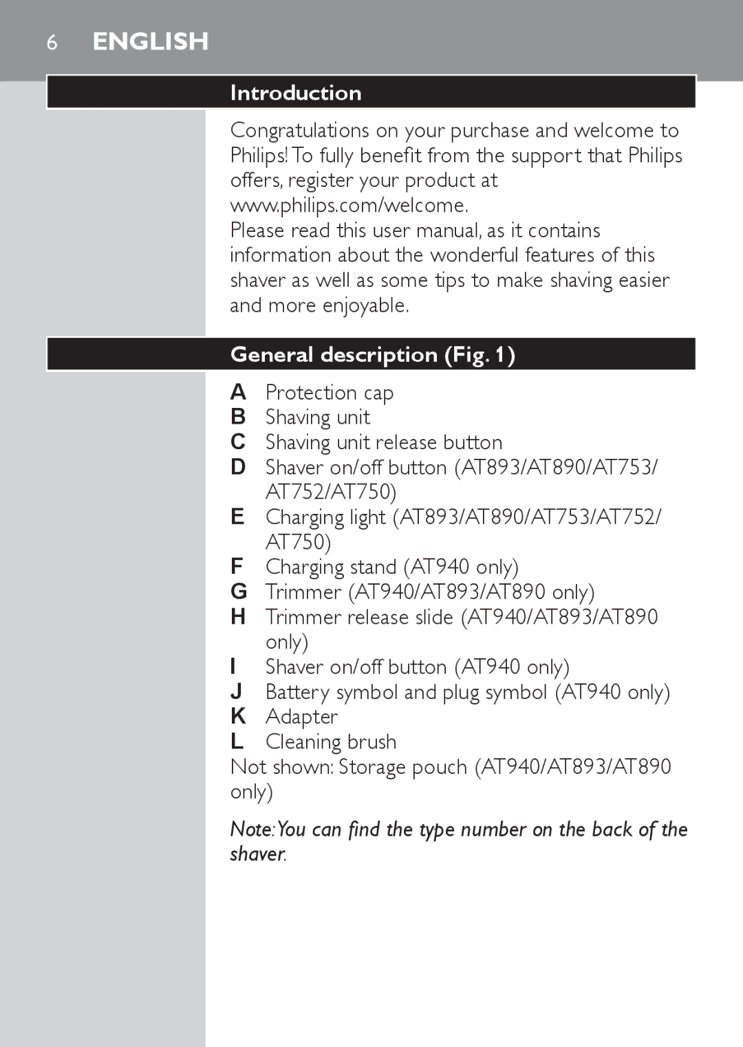 Philips AT753, AT890, AT893, AT752, AT750 manual English, Introduction General description 