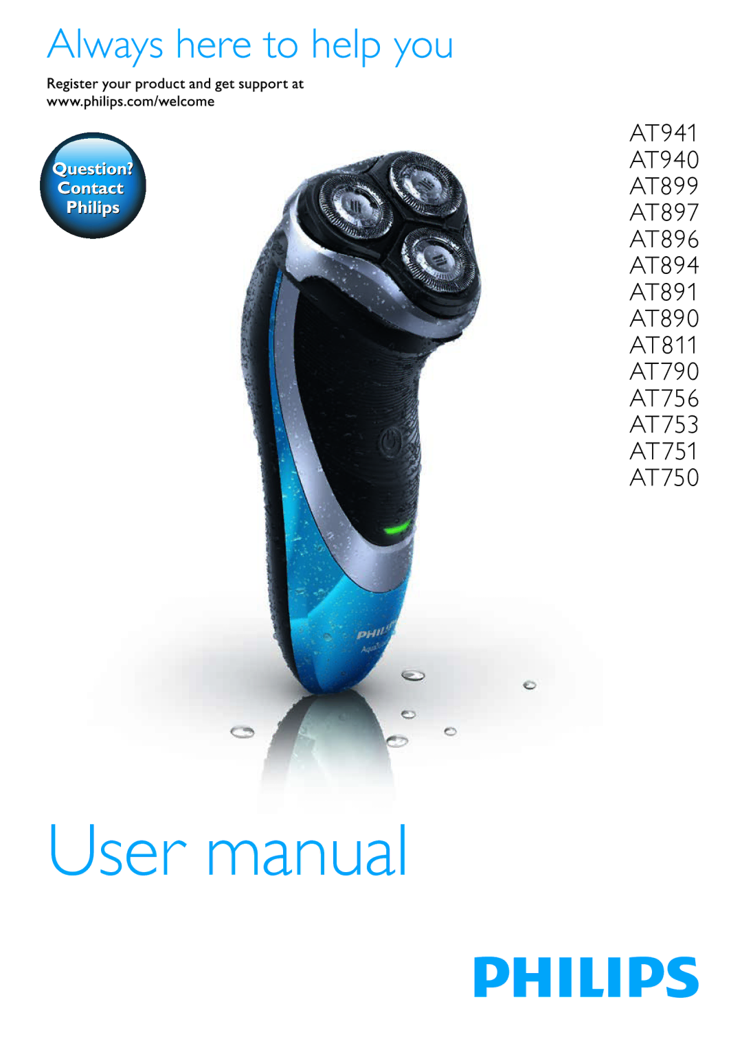 Philips AT890, AT941, AT891, AT940, AT894, AT751, AT753, AT896, AT897, AT811, AT790, AT899, AT756 user manual 