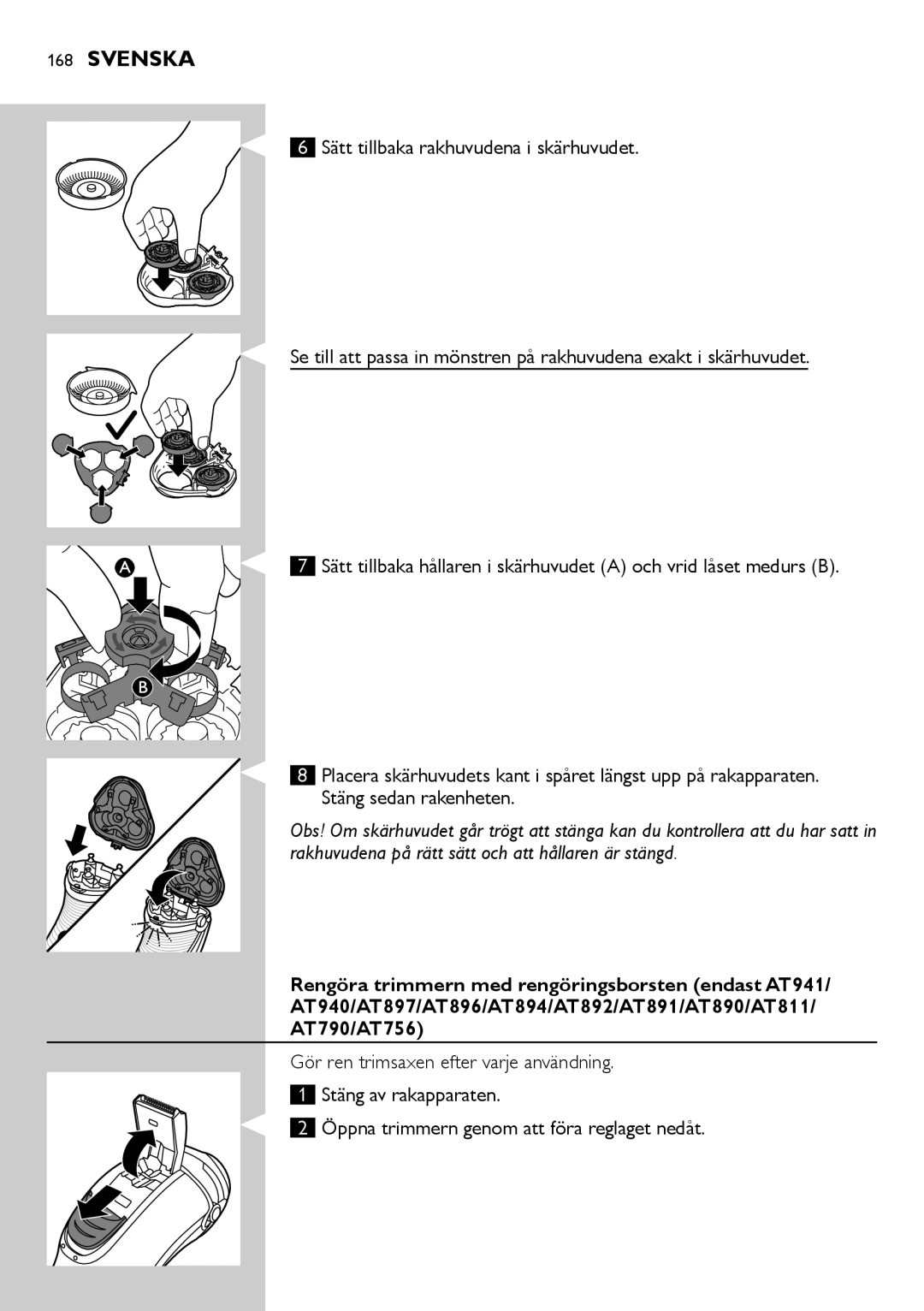 Philips AT756, AT941, AT890, AT891, AT940, AT894, AT751, AT753, AT896, AT897, AT811, AT790, AT899 user manual Svenska 