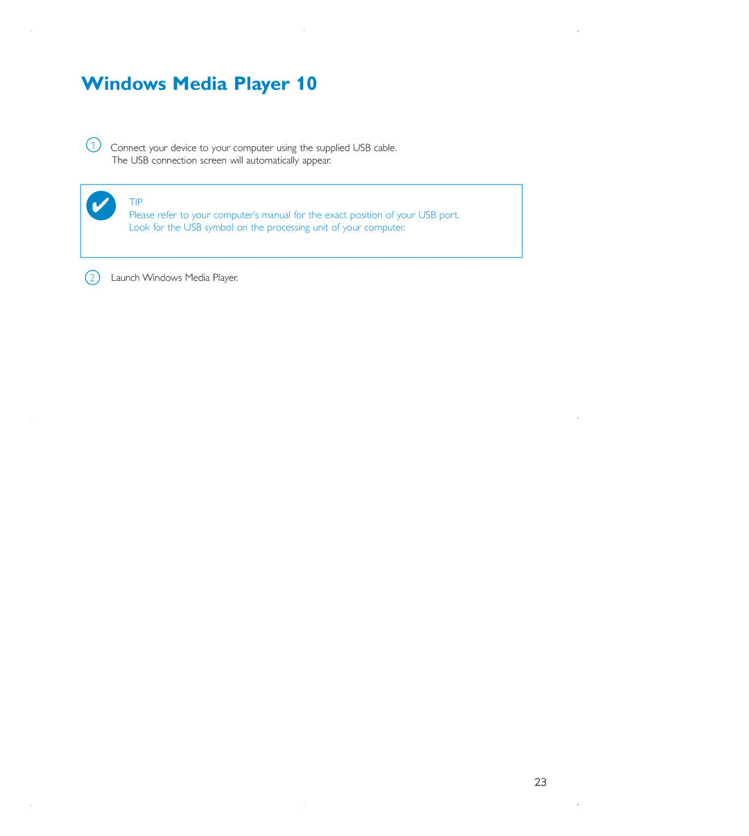 Philips audio players user manual Windows Media Player 