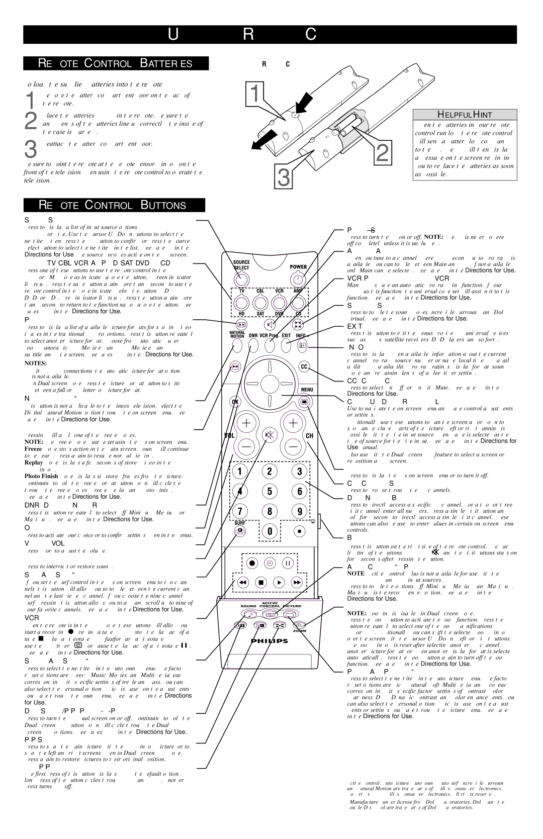 Philips AV3, AV4, AV6, AV2, AV5 user manual Using the Remote Control 