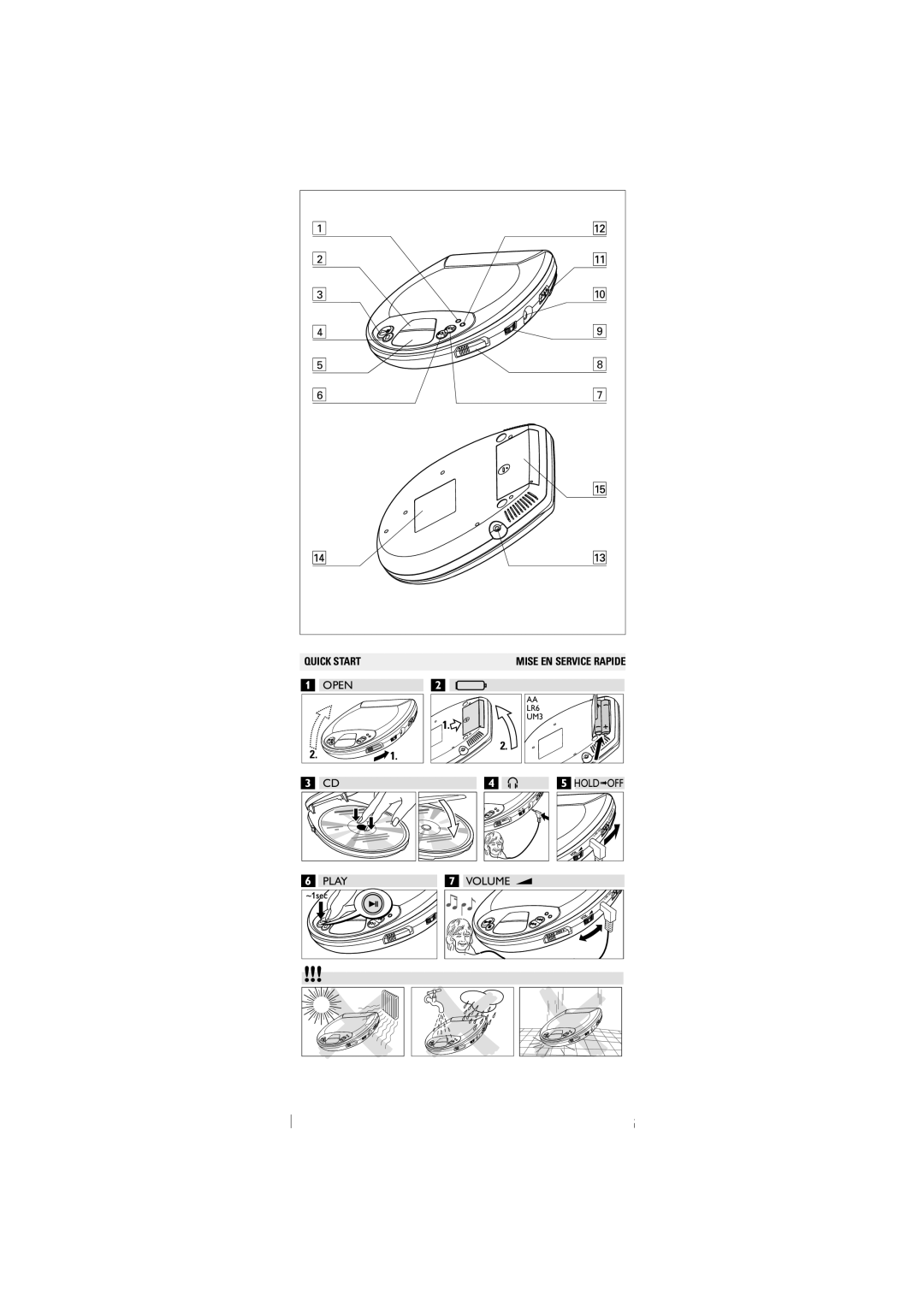 Philips AX 1100, AX1101/00Z manual Quick Start 