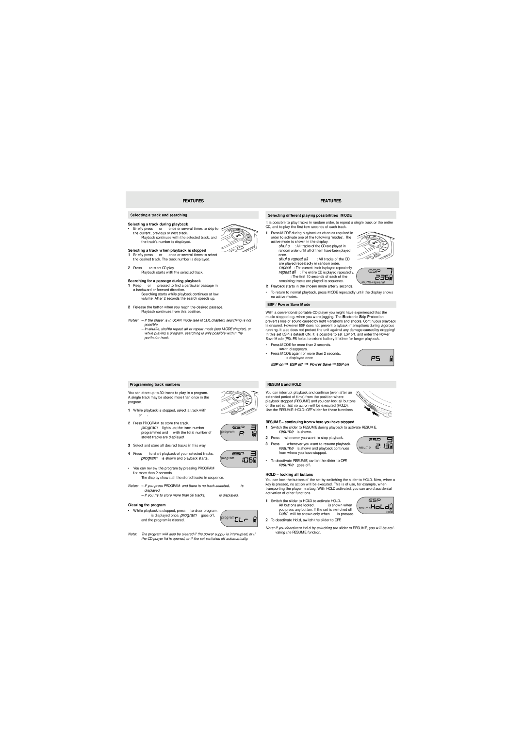 Philips AX 2100/01, AX 5103/01, AX 5113/01, AX 5104/01, AX 2102/01, AX 2101/01, AX 5101/01, AX 5100/01, AX 5102/01 manual Features 