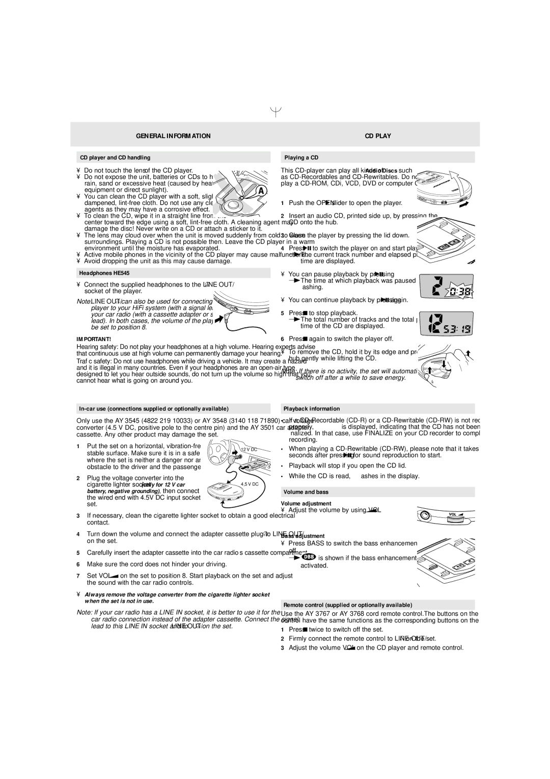 Philips AX7104/00C manual General Information 