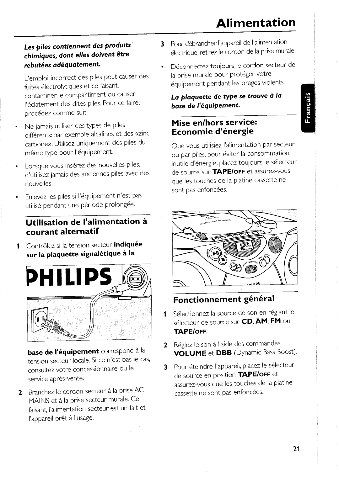 Philips AZ 1013, AZ 1011, AZ 1012 manual 