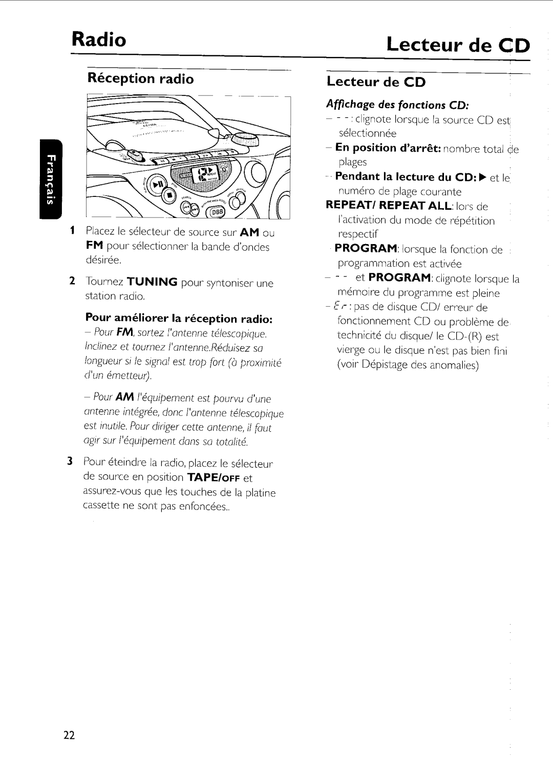 Philips AZ 1011, AZ 1013, AZ 1012 manual 