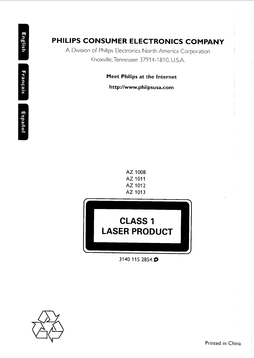 Philips AZ 1013, AZ 1011, AZ 1012 manual 