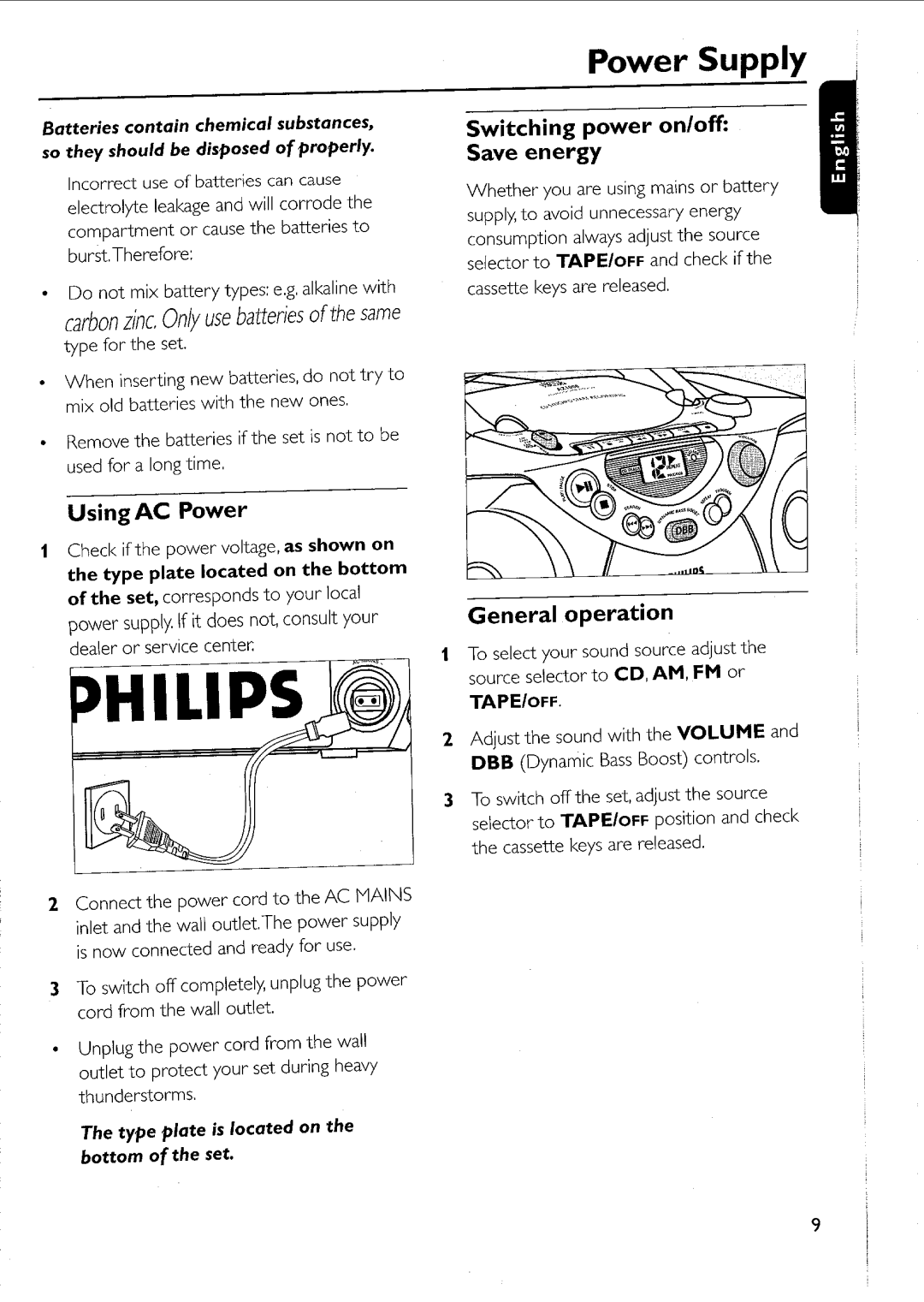 Philips AZ 1013, AZ 1011, AZ 1012 manual 