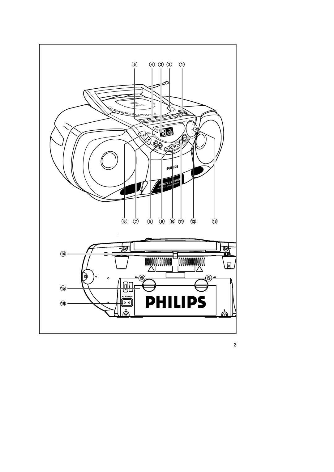 Philips AZ 1018 manual Digi, Pres, Aker, Bass 